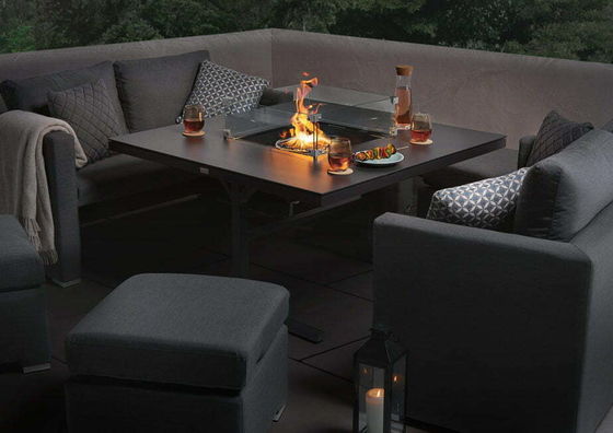 Design moderne meubles de jardin canapé ensemble avec foyer Table Table Taille W126 x D126 x H71cm