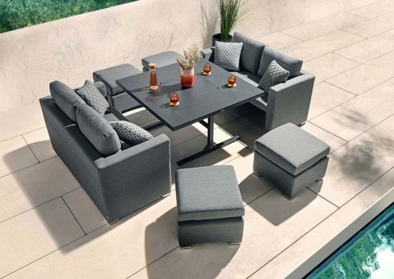 Design moderne meubles de jardin canapé ensemble avec foyer Table Table Taille W126 x D126 x H71cm
