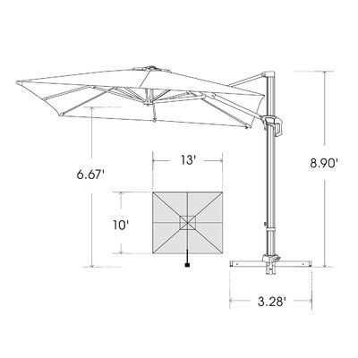 Parapluie à levier de niveau 1 de style de design moderne pour l'ombre et la protection solaire du jardin