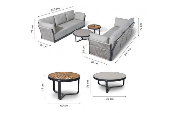 Meubles de patio de luxe moderne canapé de jardin pour jardin de villa style moderne