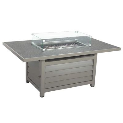 Meubles d'extérieur à 6 places avec table de foyer et fauteuil en tissu de corde