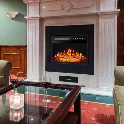 18 pouces de cheminée électrique mur monté avec thermostat réglable et télécommande