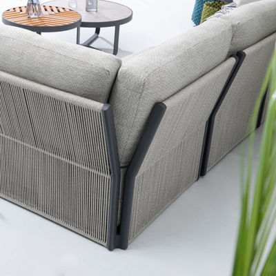 Assortiment de canapé extérieur de villa commerciale avec cadre en aluminium et table basse Dia80 x H33cm