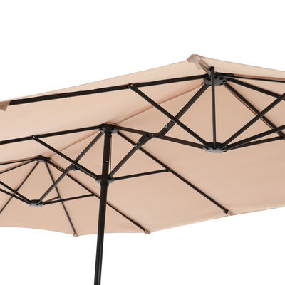AJUNION Parasol rectangulaire imperméable à l'eau à deux côtés de 15 pieds avec un auvent résistant à la décoloration