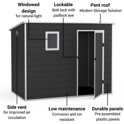 Organisez efficacement vos outils de jardinage avec la maison de jardin verrouillable W236xD130xH194cm