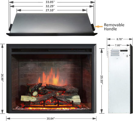 Découvrez la chaleur et l'ambiance du chauffe-feu électrique moderne AJUNION de 33 pouces