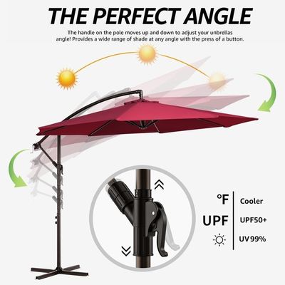 Parapluie suspendue en acier inoxydable pour meubles d'extérieur