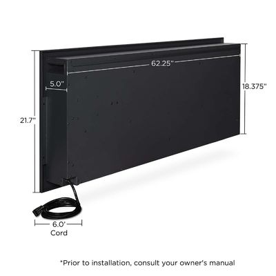 Insert de cheminée électrique moderne monté sur le mur avec 6 couleurs de flamme et vapeur d'eau 3D