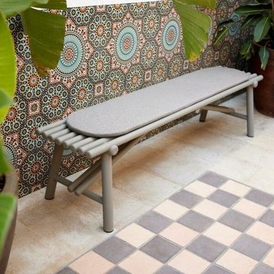 Ensemble minimaliste de salle à manger extérieure AJUNION Meubles en aluminium de luxe pour jardin ou maison