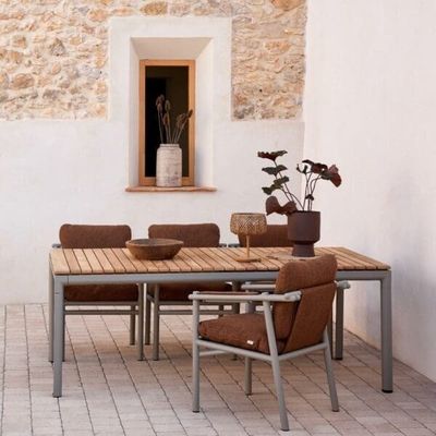Ensemble minimaliste de salle à manger extérieure AJUNION Meubles en aluminium de luxe pour jardin ou maison