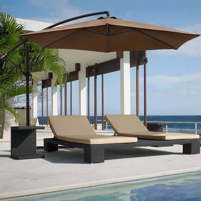 Parapluie de patio 10FT cadre en acier étanche ombrage solaire parapluie pour l' extérieur suspendu décalage