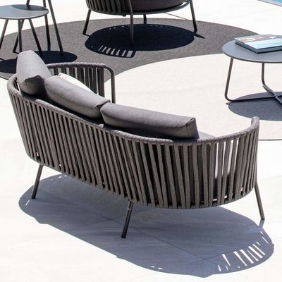 Assortiment de canapé extérieur avec cadre en acier et corde artisanale