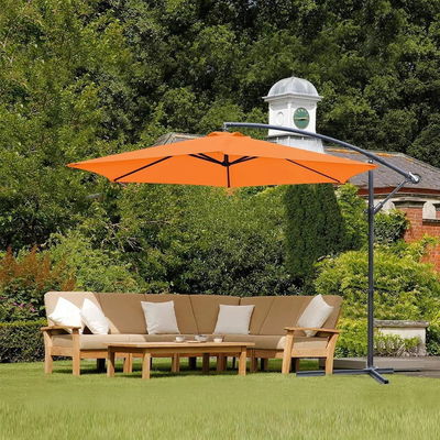 Parapluie de patio 10FT cadre en acier étanche ombrage solaire parapluie pour l' extérieur suspendu décalage
