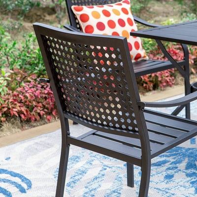 Ensemble de jardin AJUNION élégant et fonctionnel avec taille de table à manger L64 x W39 x H29