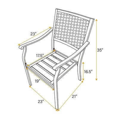 Ensemble de jardin AJUNION élégant et fonctionnel avec taille de table à manger L64 x W39 x H29