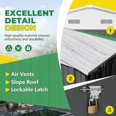 Outils de rangement en extérieur Grandes portes en acier de 66,5 pouces