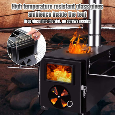 Des fours de feu en bois noir pliables parfaits pour le camping et le pique-nique en plein air
