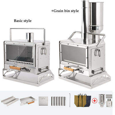 Cuisinière à chauffage portable pliable en acier inoxydable pour camping extérieur