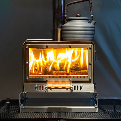 Cuisinière à chauffage portable pliable en acier inoxydable pour camping extérieur