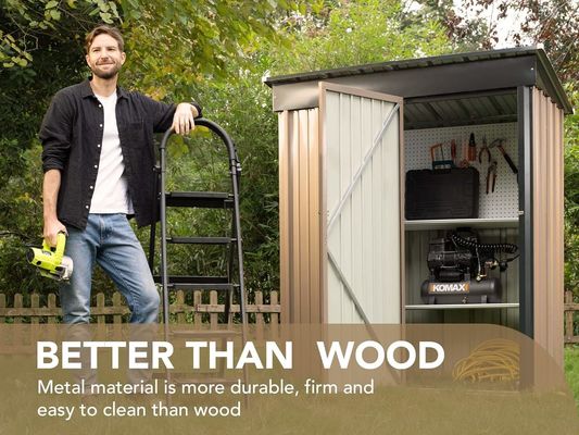 AJUNION Design moderne 5x3ft Shed de jardin en métal portes verrouillables uniques 61,2 " Hauteur des portes