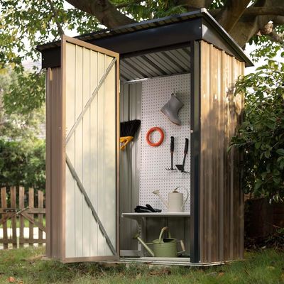 AJUNION Design moderne 5x3ft Shed de jardin en métal portes verrouillables uniques 61,2 " Hauteur des portes