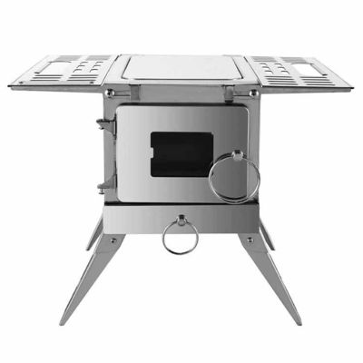 Poêle à bois pliable en acier inoxydable idéal pour le camping en plein air et les randonnées
