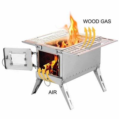 Poêle à bois pliable en acier inoxydable idéal pour le camping en plein air et les randonnées