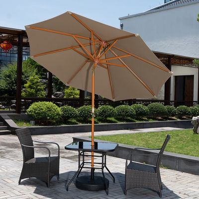 Parasoles ronds en bois massif pour le camping en plein air