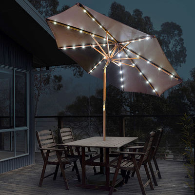 Parasoles ronds en bois massif pour le camping en plein air