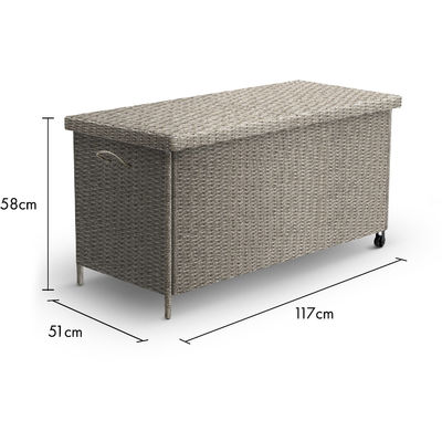 Une boîte de rangement de coussin de tissage de rotin Un incontournable pour les outils verrouillage et roues inclus