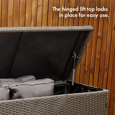 Une boîte de rangement de coussin de tissage de rotin Un incontournable pour les outils verrouillage et roues inclus