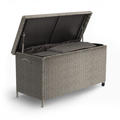 Une boîte de rangement de coussin de tissage de rotin Un incontournable pour les outils verrouillage et roues inclus