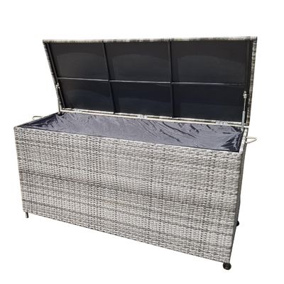 Boîte de rangement de jardin à roues spacieuse et multifonctionnelle en rotin de vigne par AJUNION