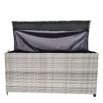 Boîte de rangement de jardin à roues spacieuse et multifonctionnelle en rotin de vigne par AJUNION