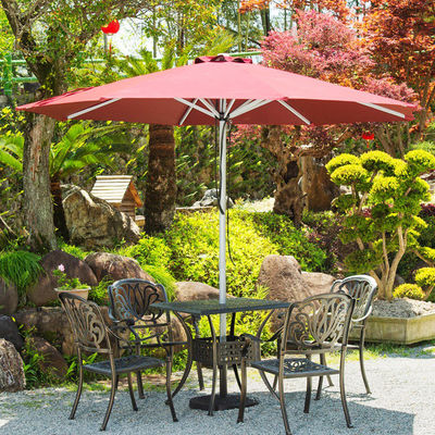 Meubles d'extérieur Tube en alliage d'aluminium Ronde à corde de traction Parapluie pour patio et piscine