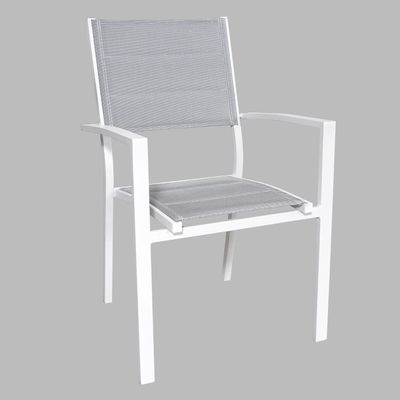 Ensemble de salle à manger extérieure en aluminium de style moderne 12 sièges fauteuil et table à manger extensible