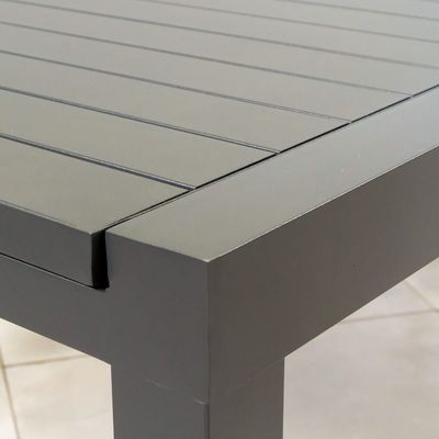 Meubles métalliques pour l'extérieur ensemble de salle à manger AJUNION Table métallique expandable en aluminium de luxe