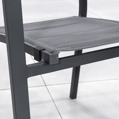 Meubles métalliques pour l'extérieur ensemble de salle à manger AJUNION Table métallique expandable en aluminium de luxe