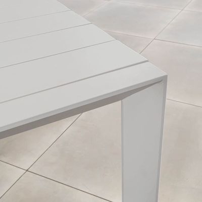 Table à manger et chaise de restaurant pour 8 personnes avec cadre métallique en aluminium de design moderne