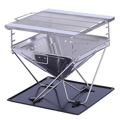 Poêle à griller en acier inoxydable pliable à charbon de bois portable pour jardin en plein air