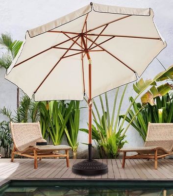 Logo personnalisé Café extérieur Jardin de plage Patio Parapluie avec 3 niveaux et lumières LED