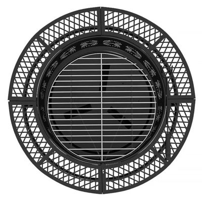 Réchauffement extérieur Portable en acier rond Foyer à bois Charbon de bois Grill Grill Kit de brûleur de foyer