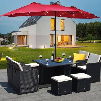 Parapluie commerciale avec lumière 227,5 cm Radii et pôle en aluminium