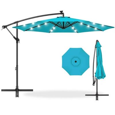 Meubles de barbecue de jardin Grand parapluie en aluminium ronde en banane pour le divertissement en plein air