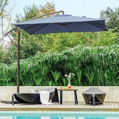 Meubles de barbecue de jardin Grand parapluie en aluminium ronde en banane pour le divertissement en plein air