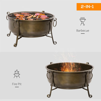 Grille et couvercle au barbecue au charbon