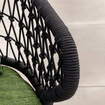 Ensemble de salle à manger extérieure avec conception de tissage de corde et cadre métallique en aluminium par AJUNION