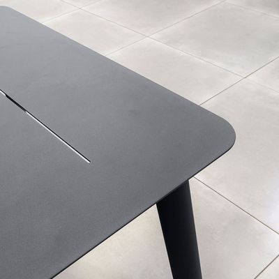 Ensemble de salle à manger extérieure avec conception de tissage de corde et cadre métallique en aluminium par AJUNION