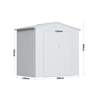 6.6ft Durable Metal Garden Shed maison de stockage de stockage pour outils solution de stockage extérieur