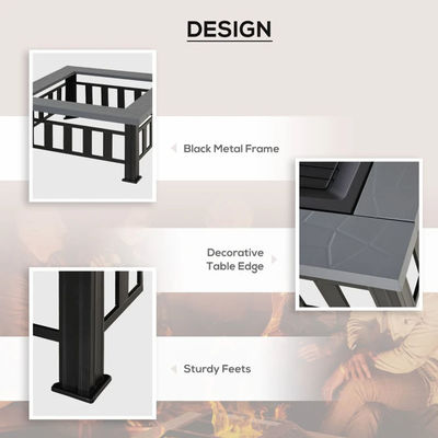 Chauffage extérieur carré cheminée à bois pour jardin et cuisine